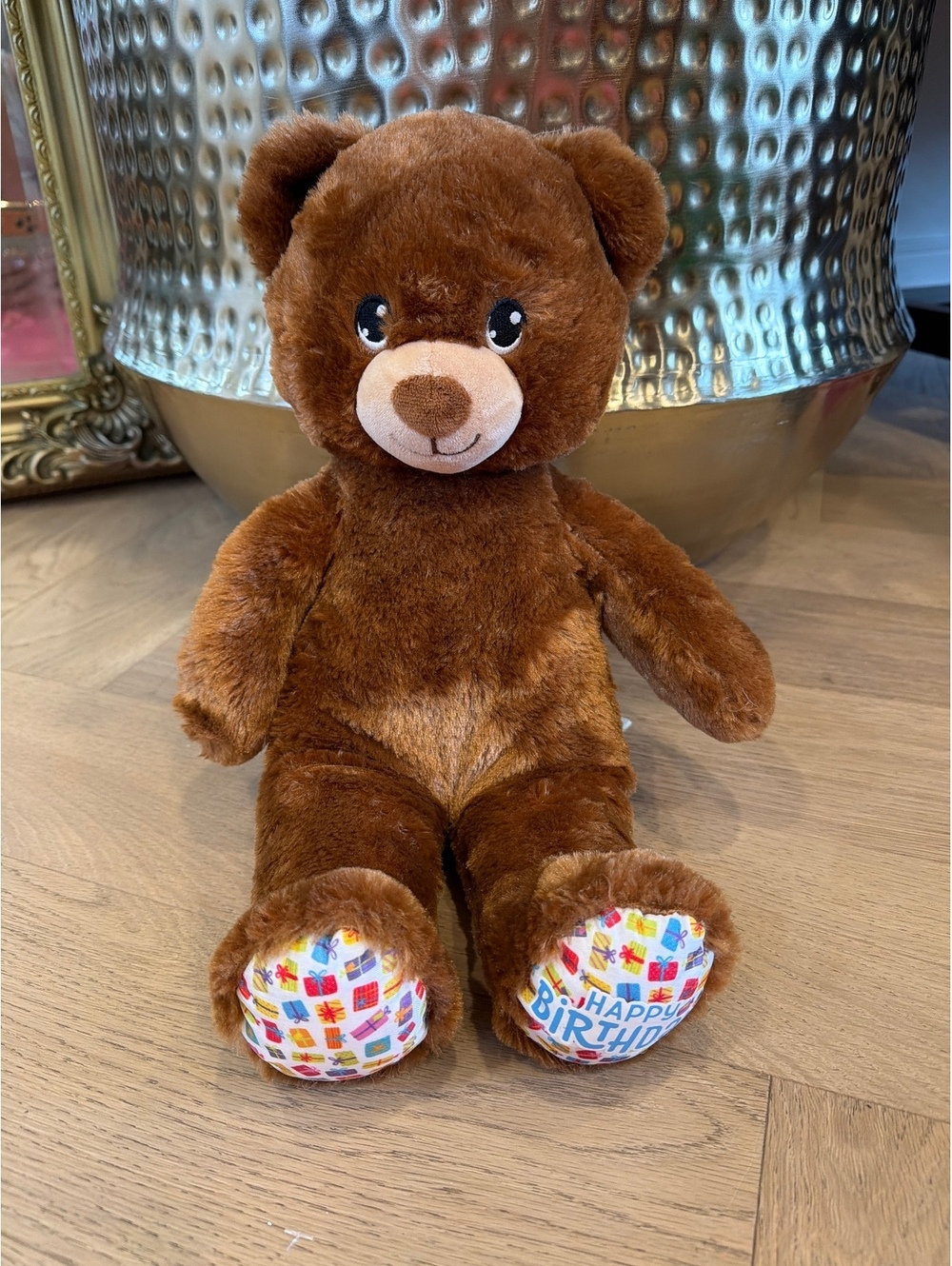 Build A Bear BAB 15” Happy Birthday Chocolate Brown Bear, EUC, Stuffed Plush